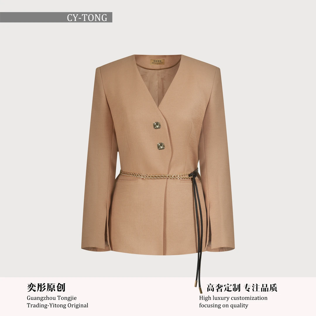 【飒姐专属】秋季设计师款时尚休闲女士西装外套+西装裤子W24D007