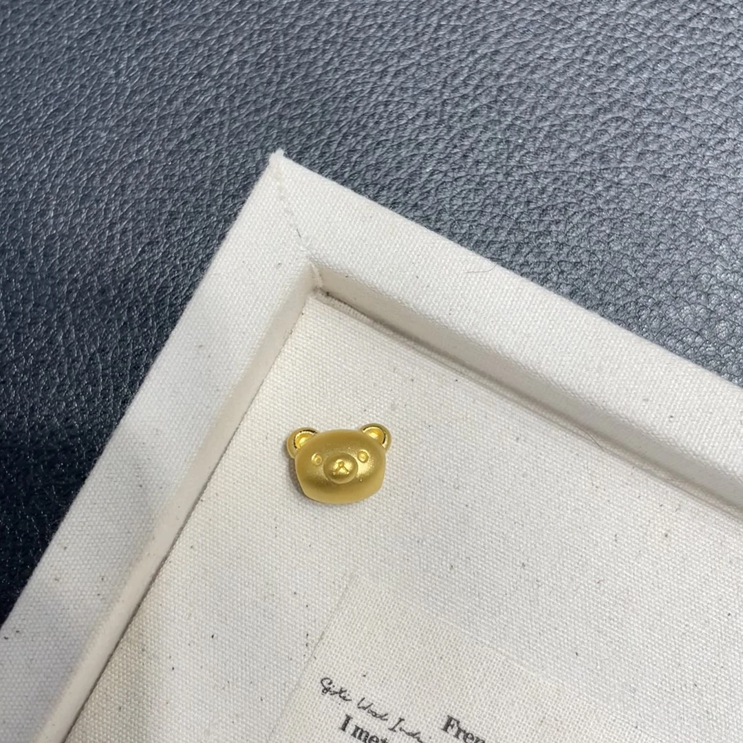 足金999轻松熊可爱卡通小熊转运珠送女友