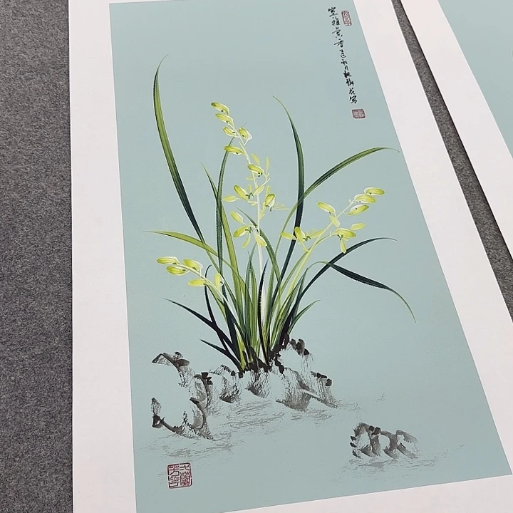 国画国画立体兰花作品