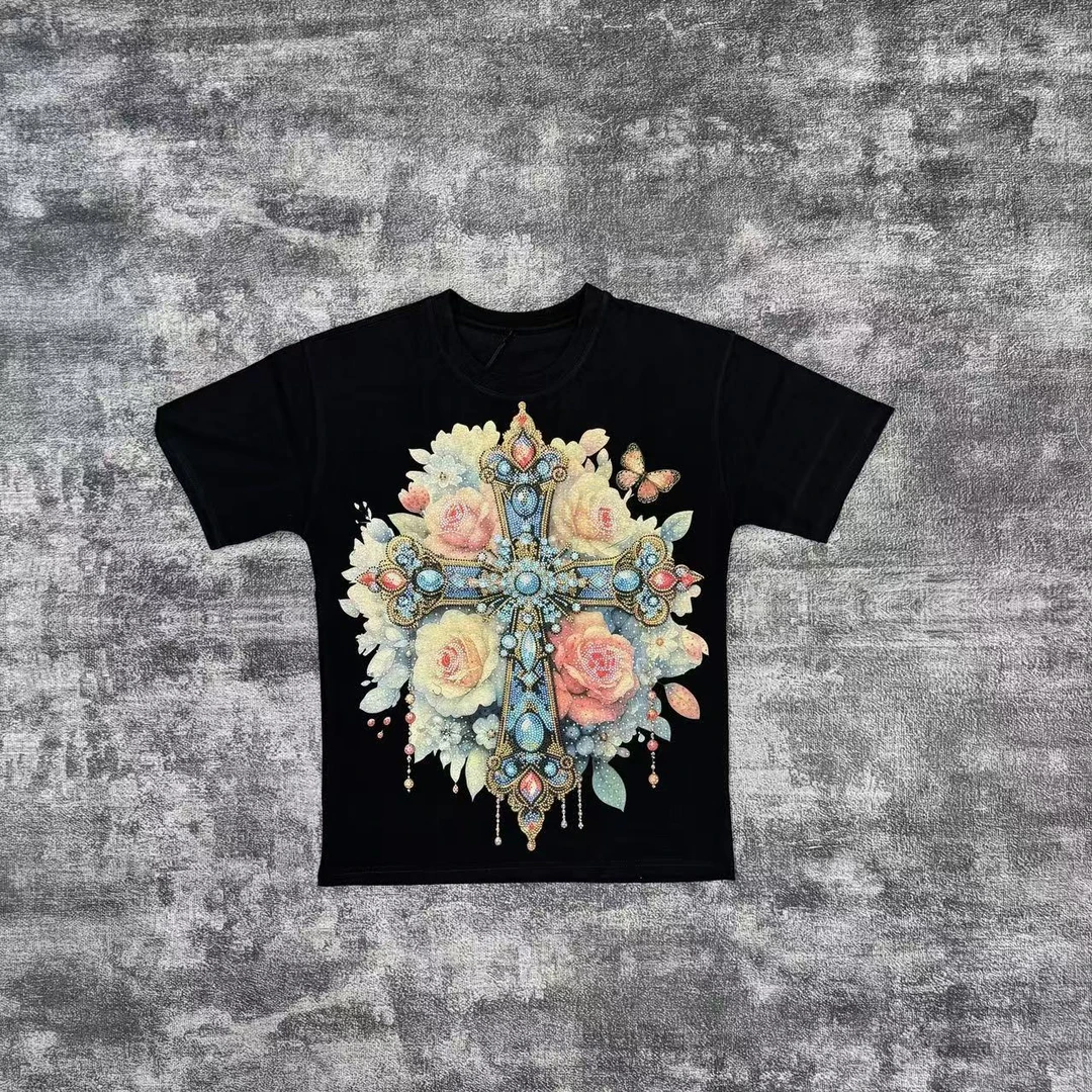 黑白潮牌打底衫上衣男士时尚夏季半袖潮流休闲百搭欧美11885