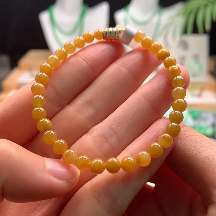翡翠未镶嵌手串天然缅甸A货翡翠卡5mm
