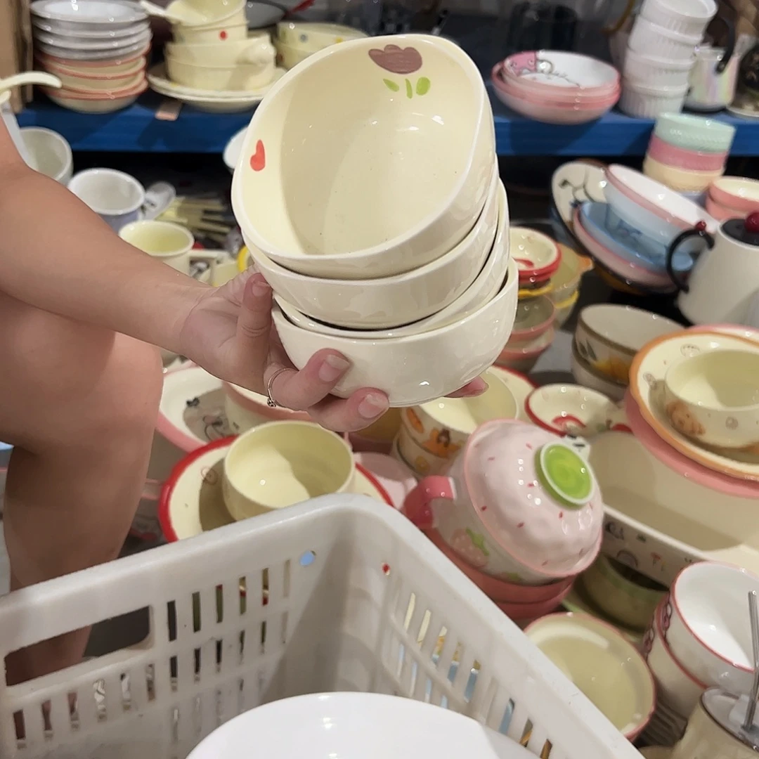 瓷片郁金香正方碟4个