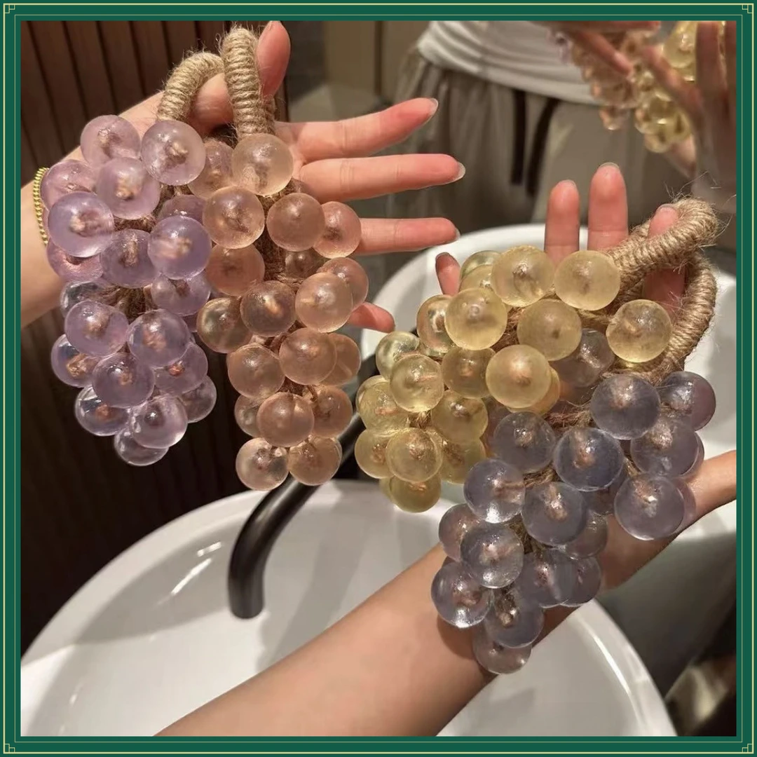 水晶葡萄手工皂洁面沐浴JPZS滋润精油皂迷你透明葡萄串香皂【鸿望】