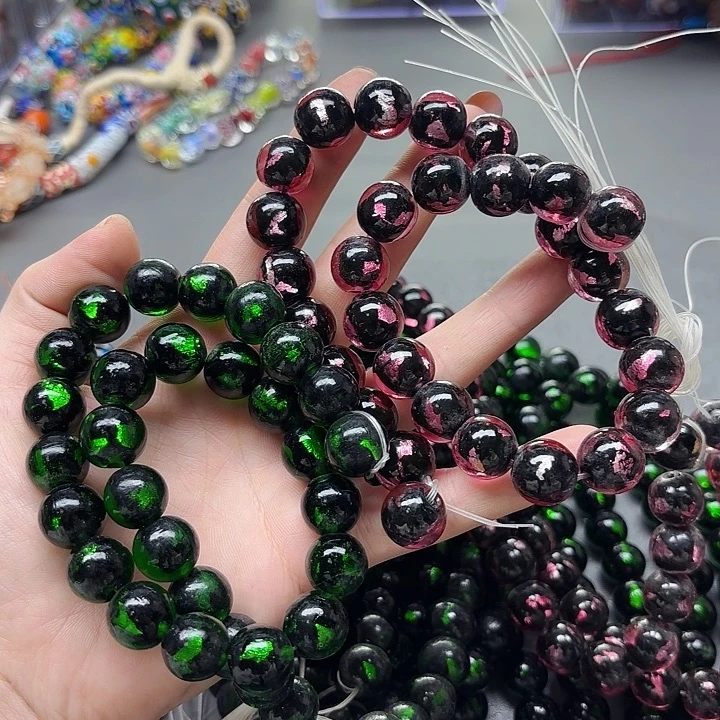 琉璃颈饰琉璃琉璃银箔