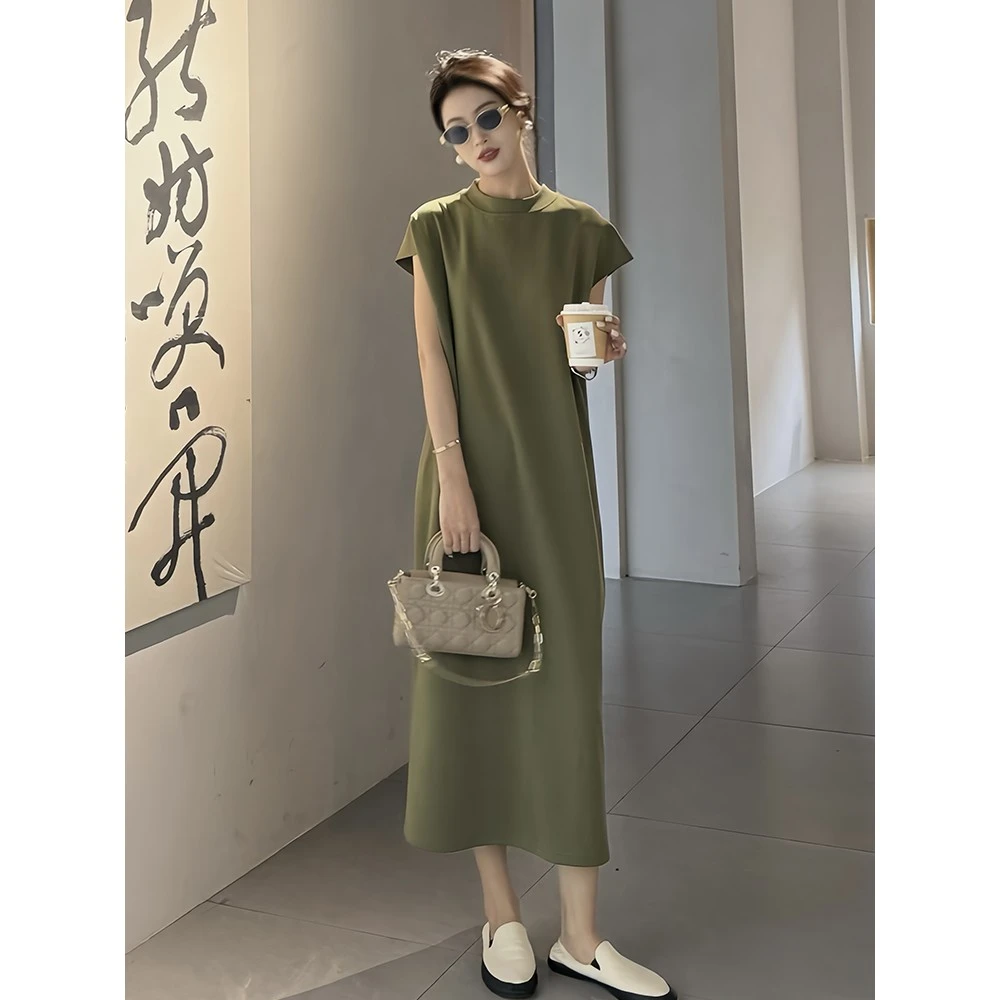 小飞袖休闲恤连衣裙女夏季新款今年流行爆款夏日绝美小裙子