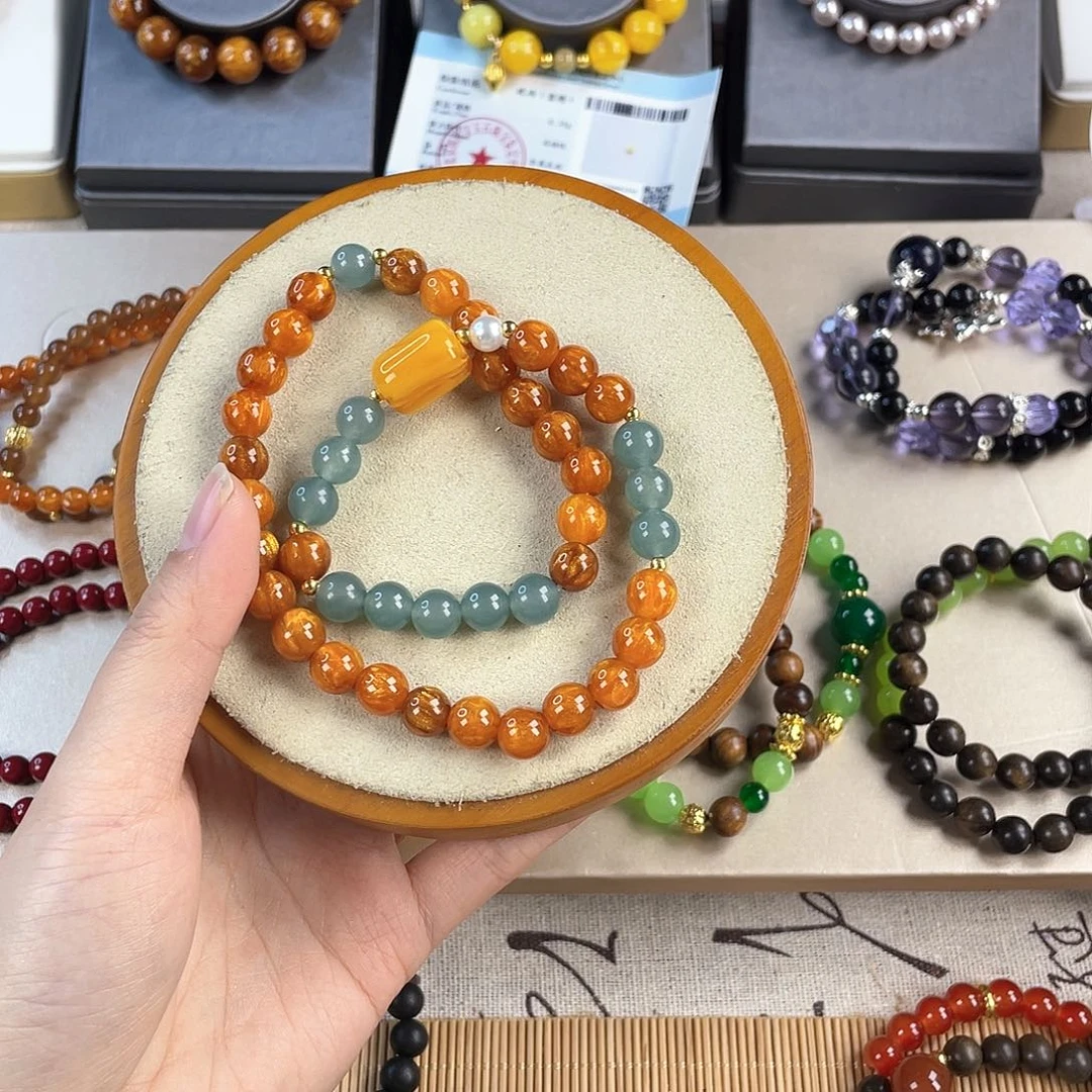 翡翠手饰银S925镀金镶嵌