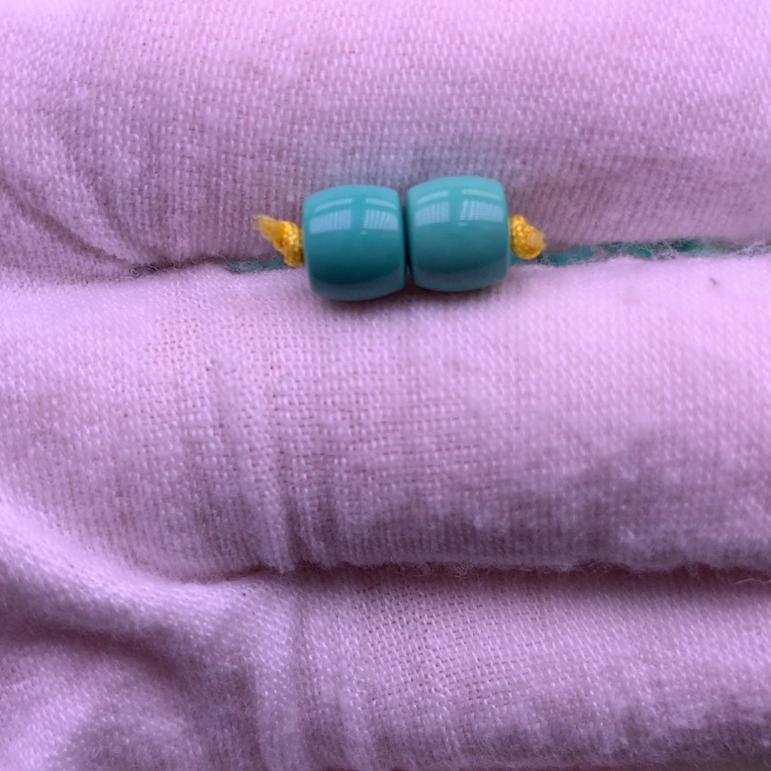 原生态散珠配珠直切一对卡7