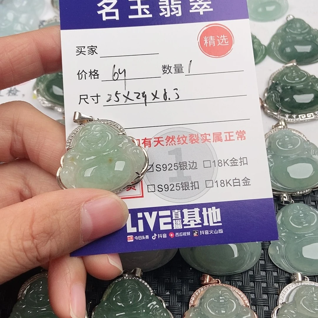 翡翠银S925镶嵌颈饰