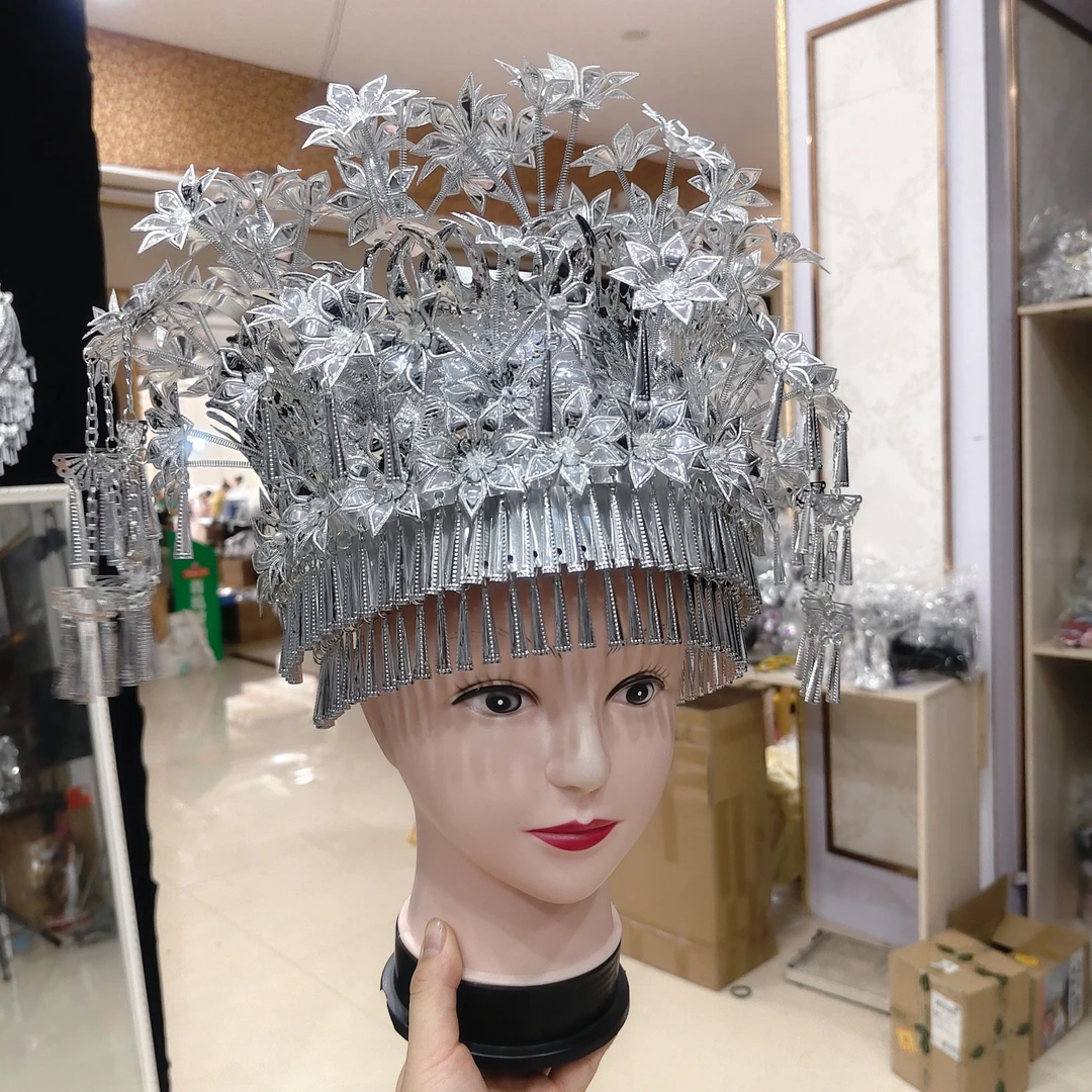 小花新款苗族帽子不变色铝材广西云南贵州拍照写真新款爆款百搭