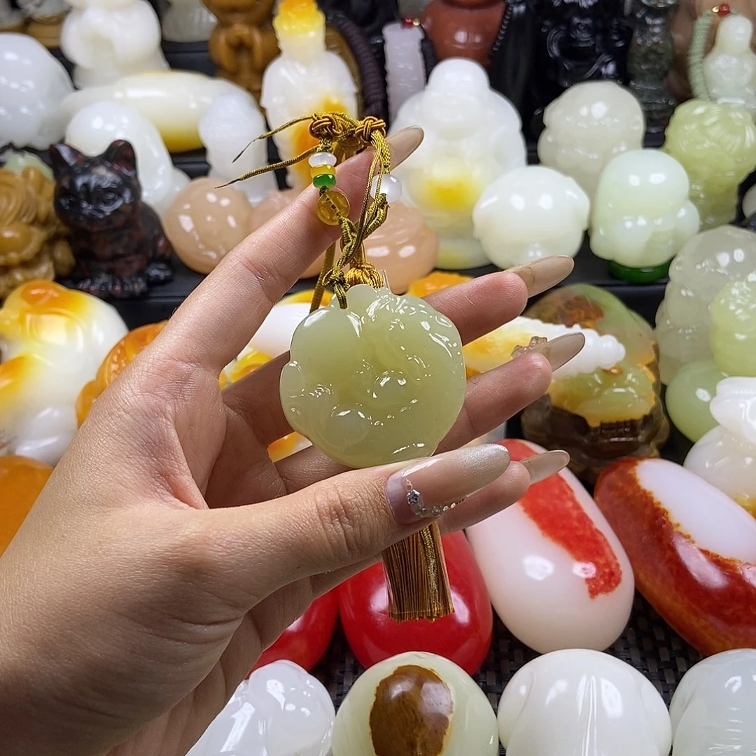 无花朵原石雕刻把件