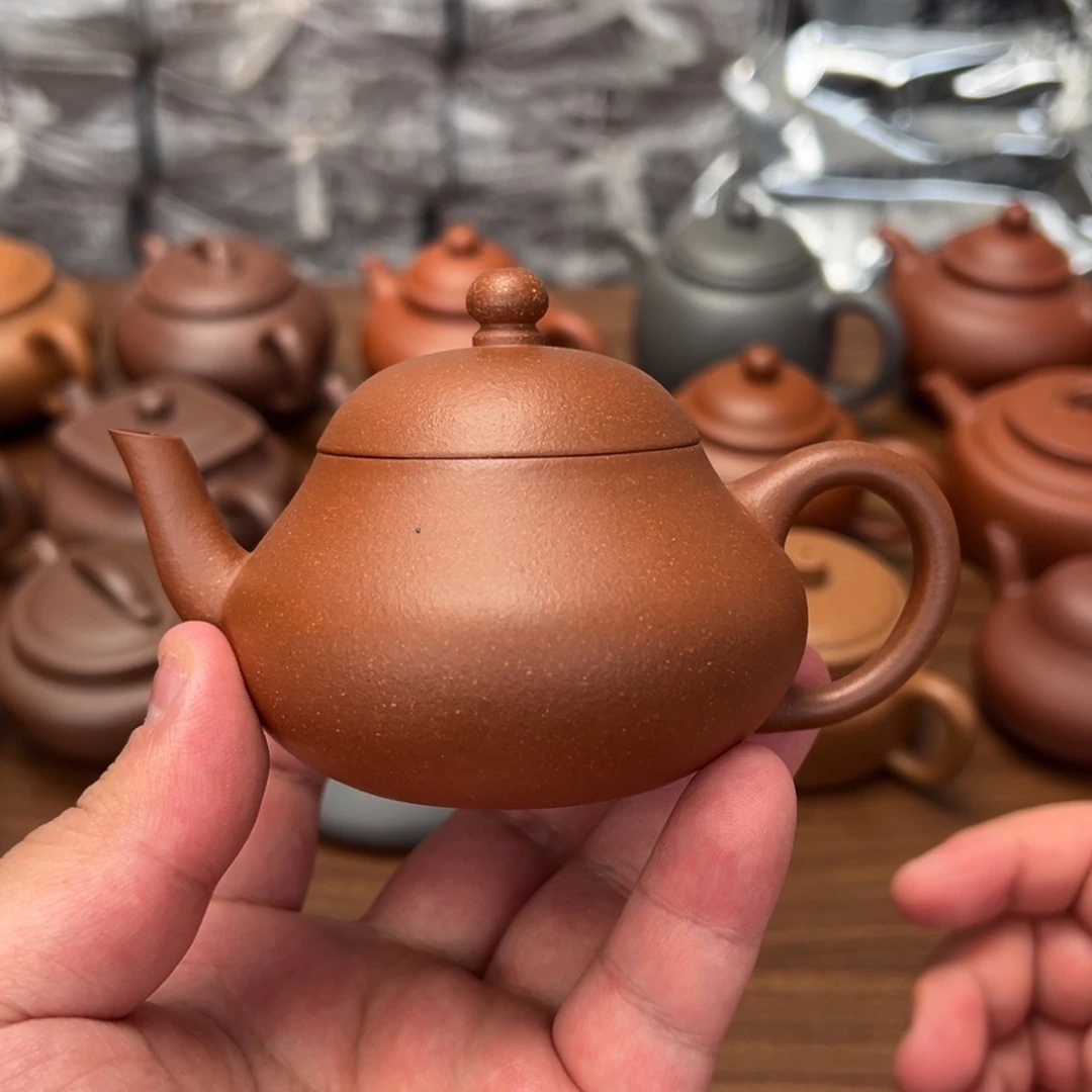 紫砂茶壶120cc红降坡梨形
