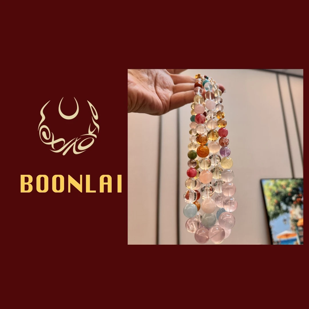 铜合金莫桑石项链 Boonlai 彩色多宝珠珠项链3135