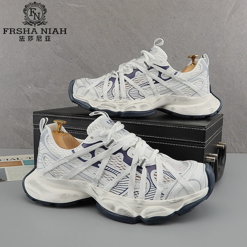 法莎尼亚巴黎镂空厚底老爹鞋男时尚夏季百搭网面透气运动休闲男鞋