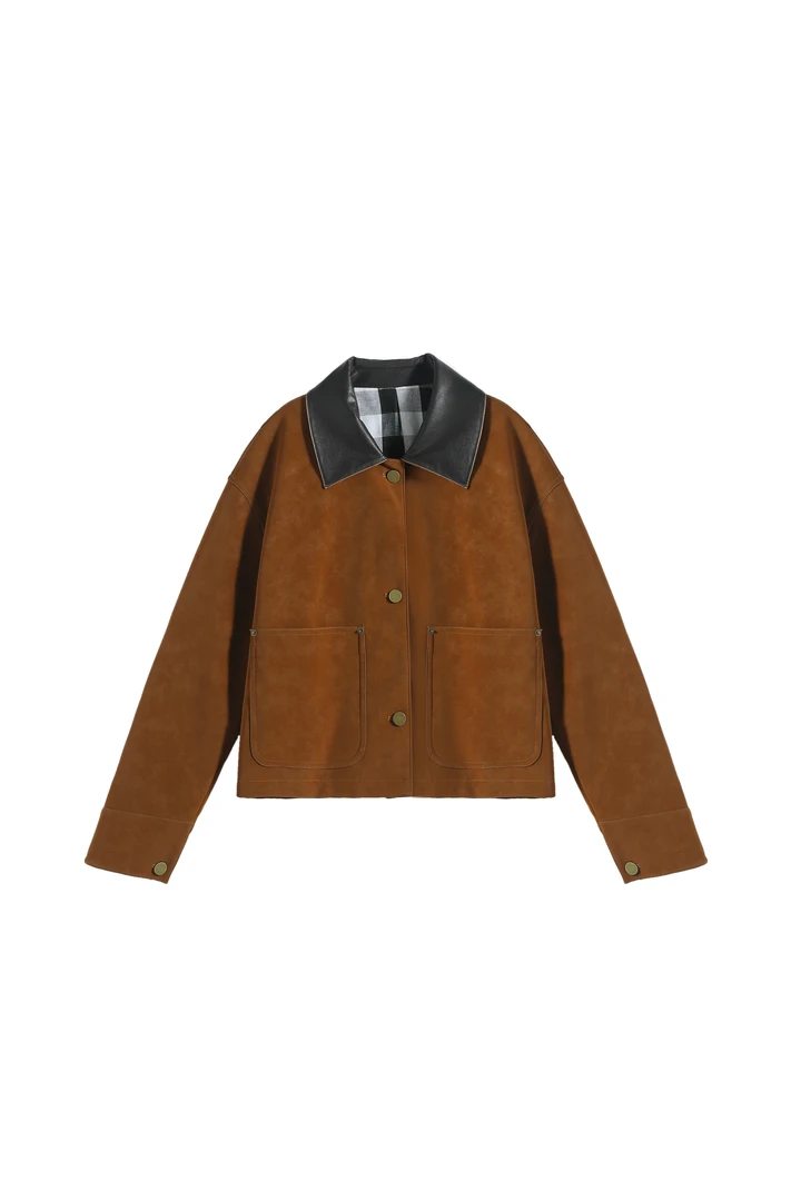 2025新款宽松气质高级感新绒面皮衣女夹克外套2516