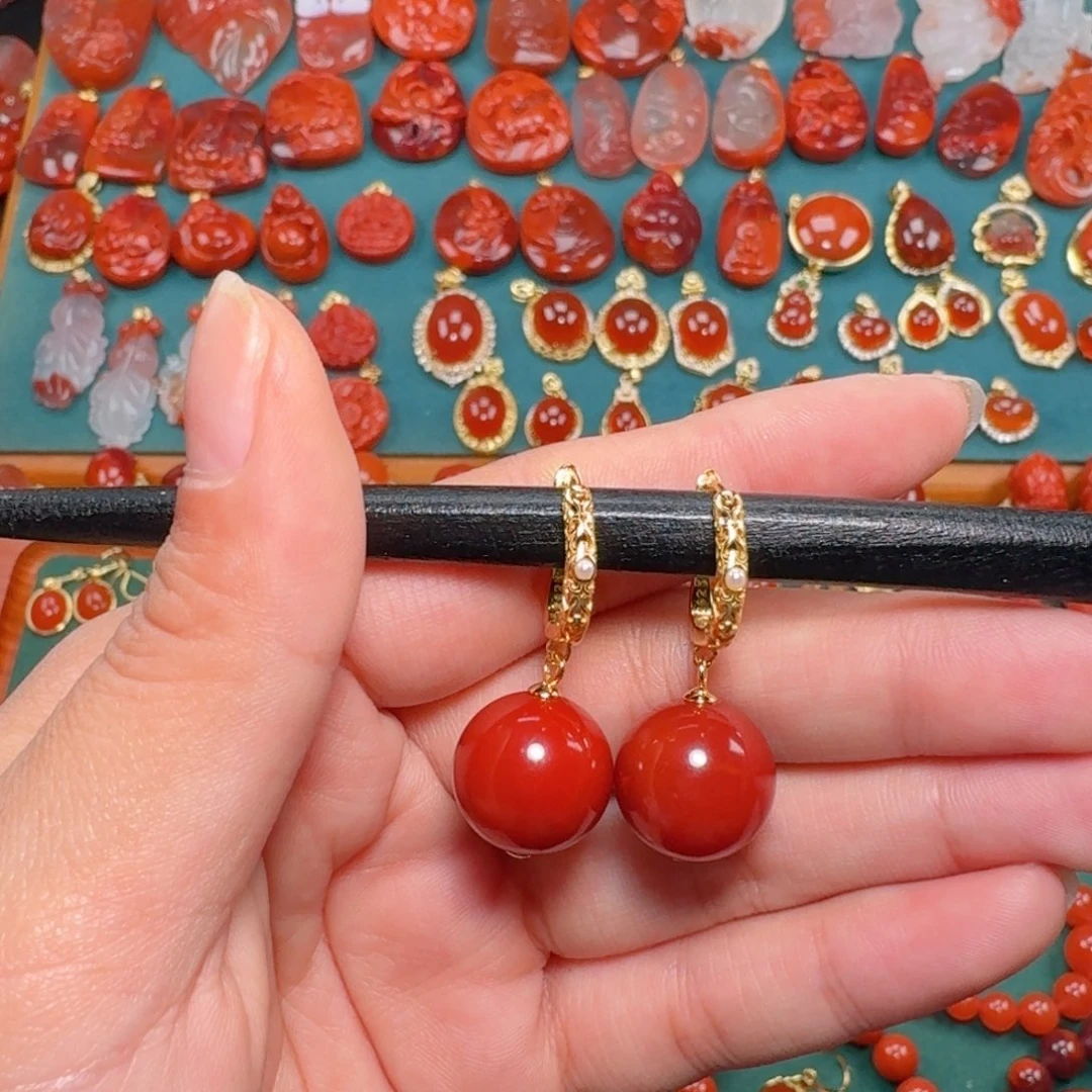 南红玛瑙南红14+银S925镶嵌