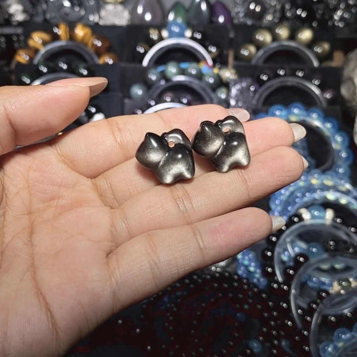 黑曜岩未镶嵌手链星****影