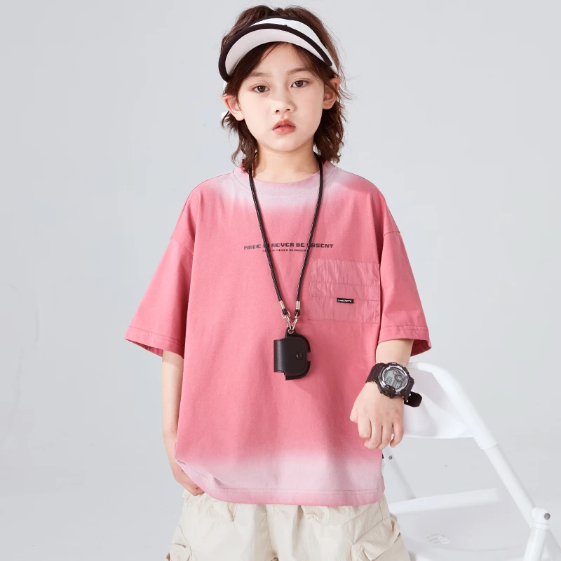 男童夏季短袖2025新款夏装半袖上衣中大儿童男孩T恤衫潮B5001