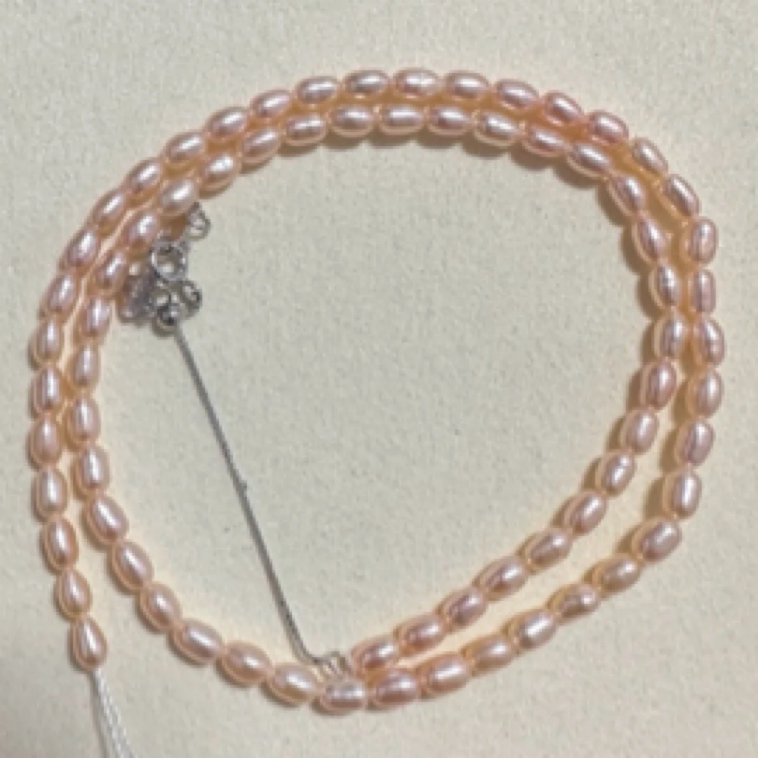 【美人泪】3-4mm极光天然淡水珍珠925银项链气质百搭