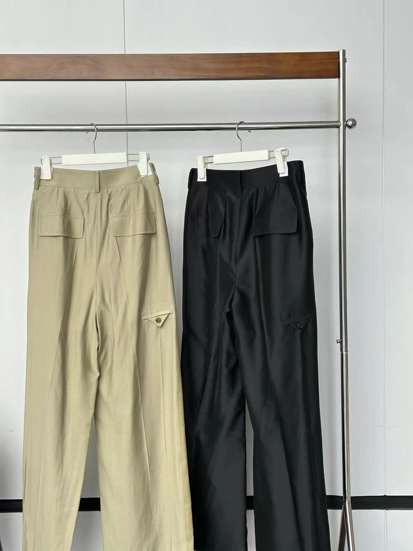 RECTO设计师品牌2025春夏新款薄款宽腰带裤