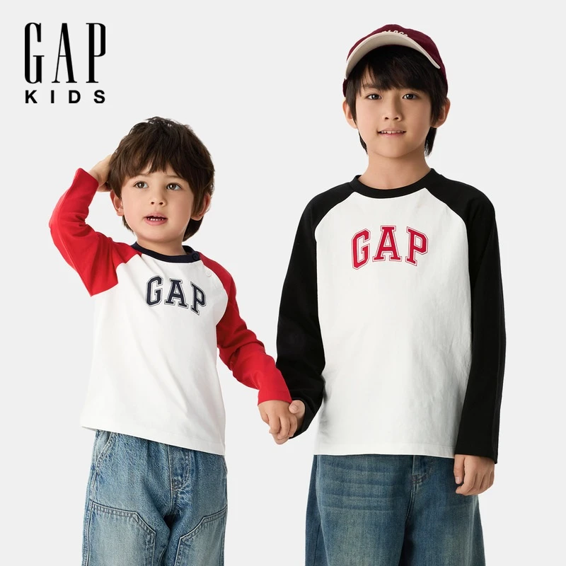 【大小童同款】Gap男女童2025春季新款纯棉长袖T恤儿童装687263