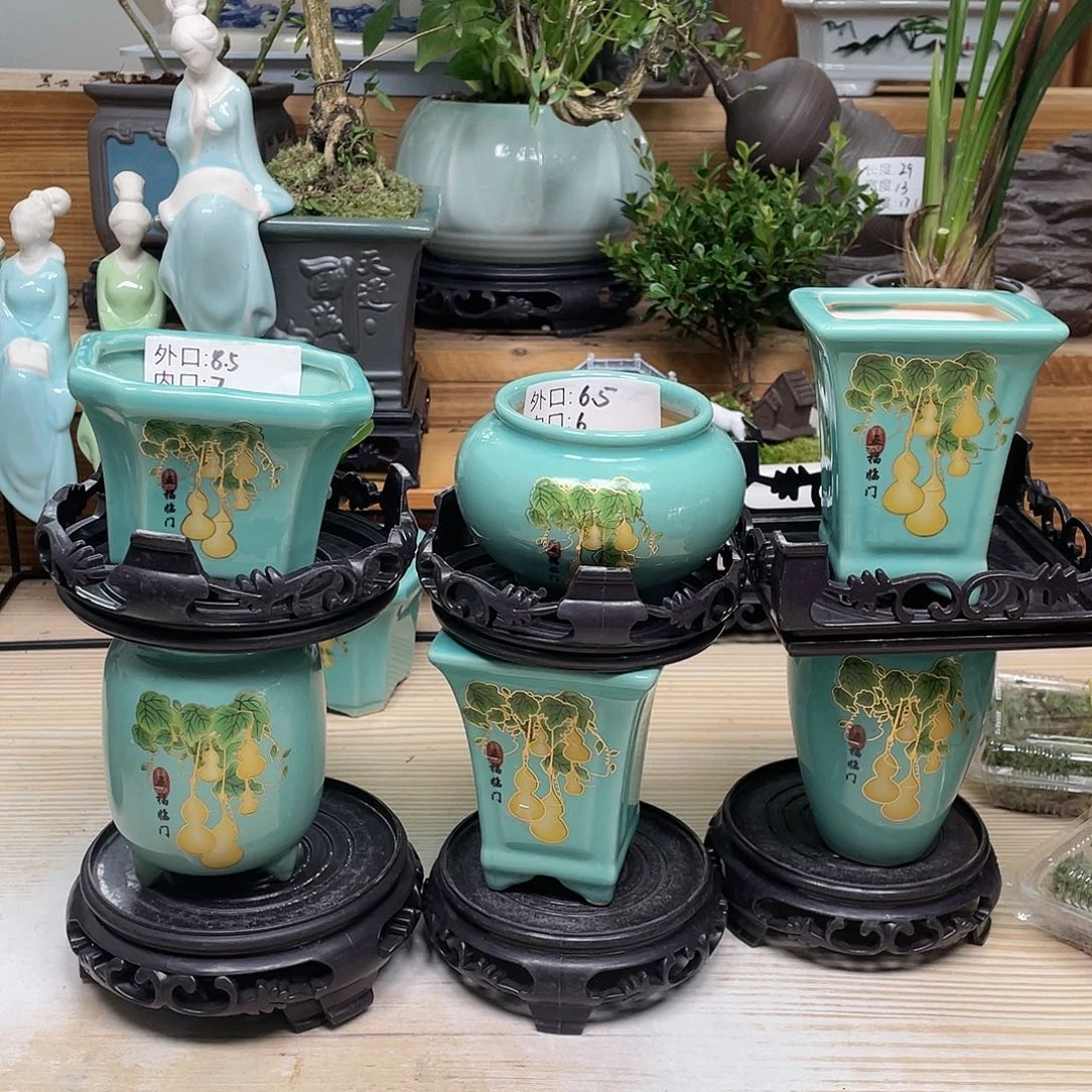 紫砂花盆陶瓷艺术花盆陶瓷
