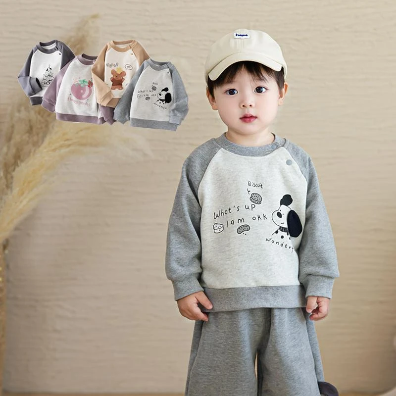 春秋冬儿童卫衣小童长袖打底衫上衣男女宝宝洋气卡通外套韩版衣服