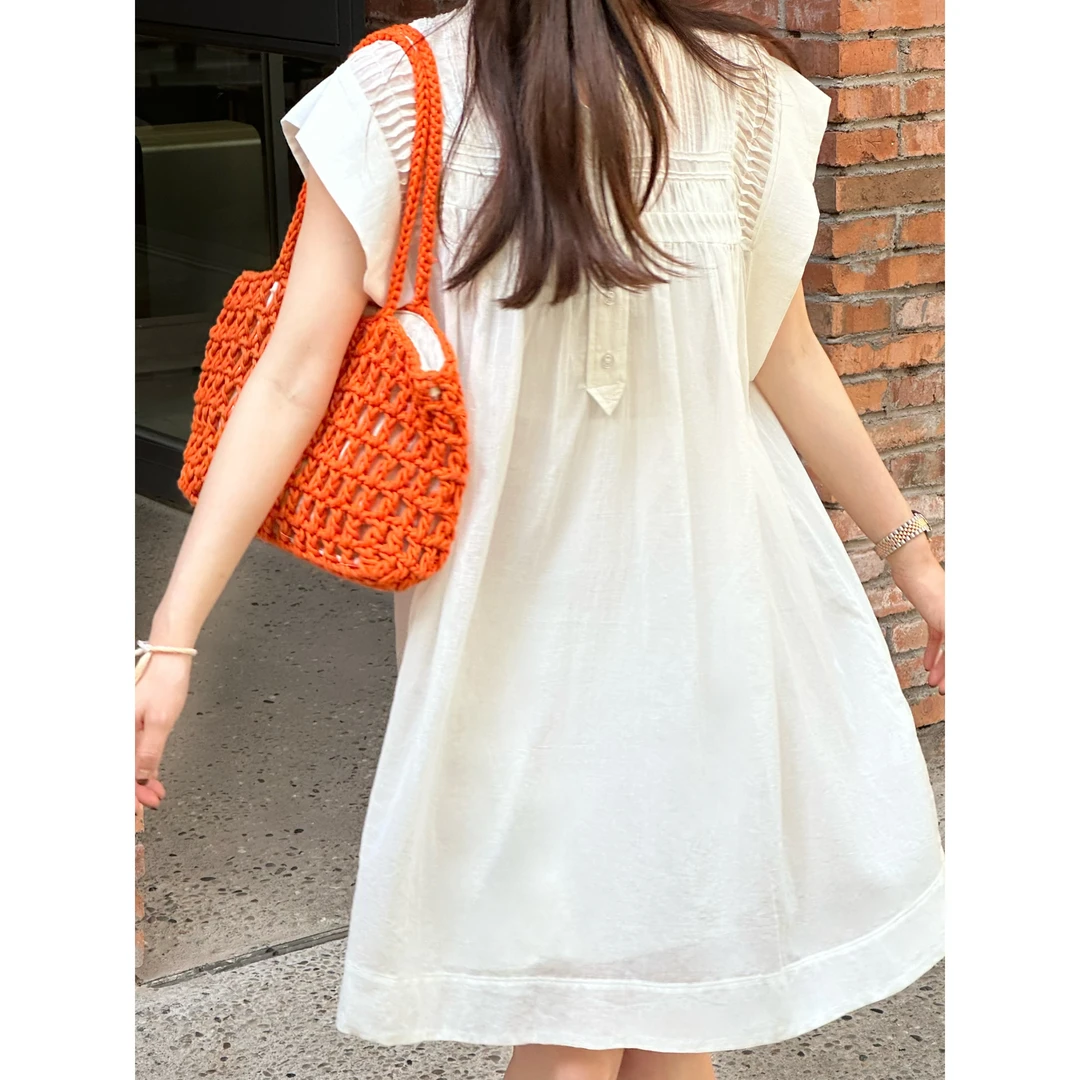 重工手工捏褶连衣裙 03006