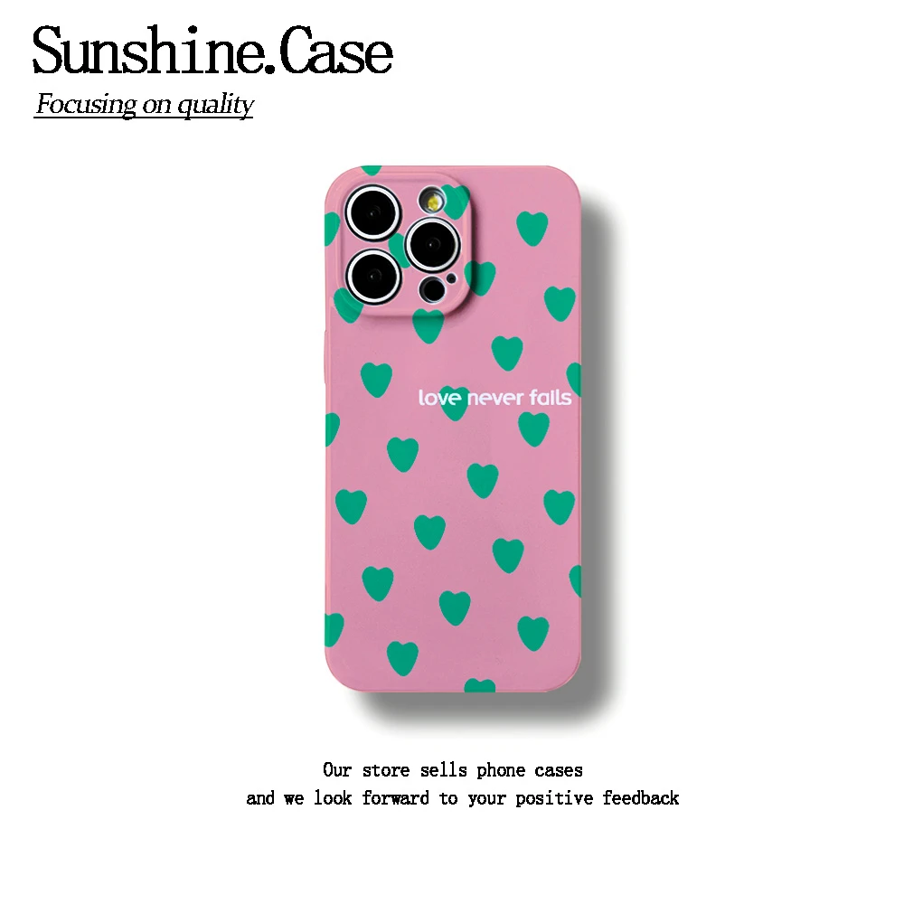 粉底绿心软壳适用苹果oppo华为vivo小米手机壳防摔全包ins