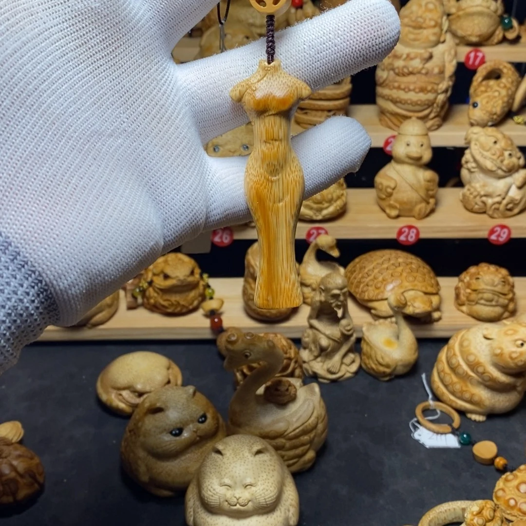 竹老玉竹旗开得胜手把件