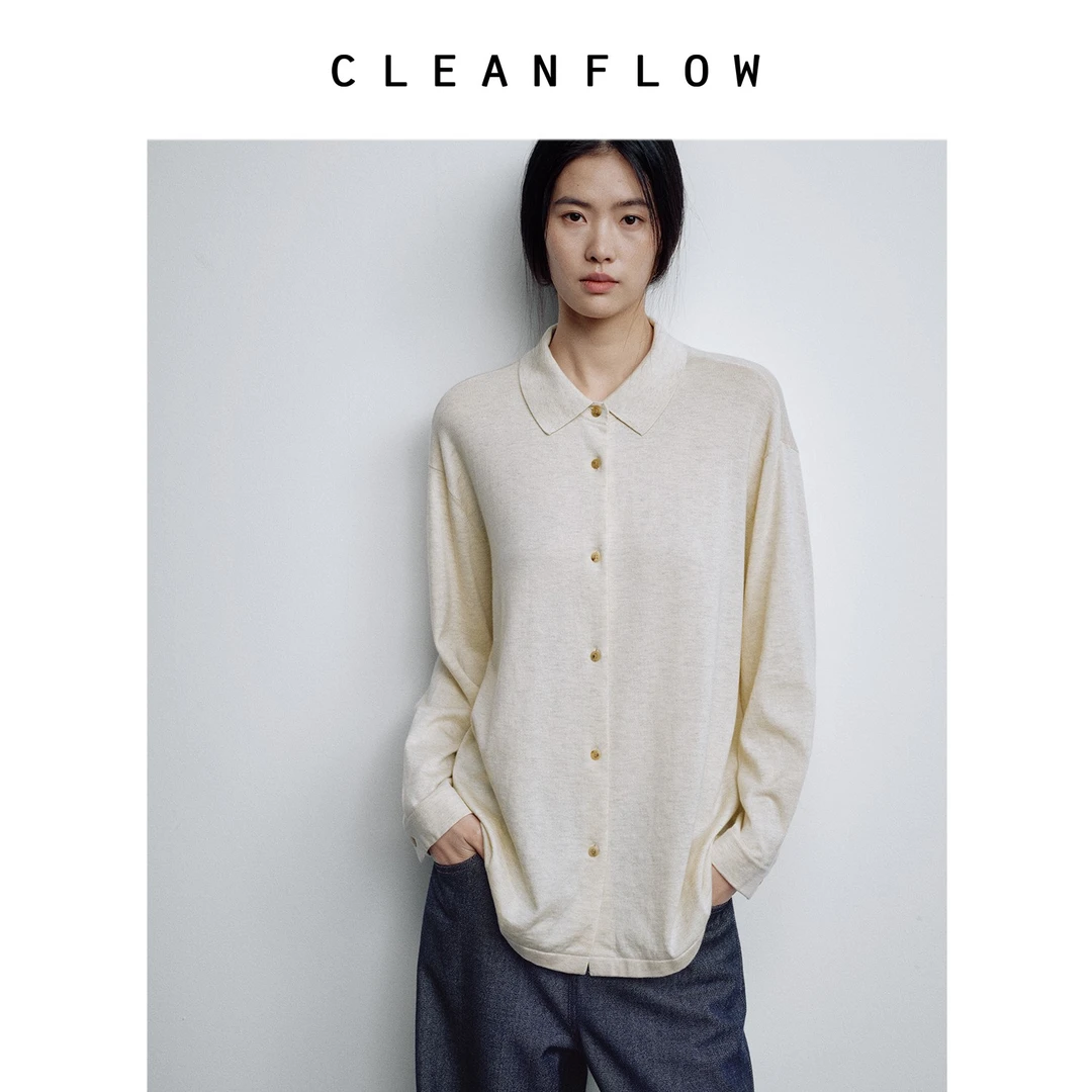 CLEANFLOW精粹系列 | 【针织松身标准衬衫】桑蚕丝羊绒棉衬衣开衫