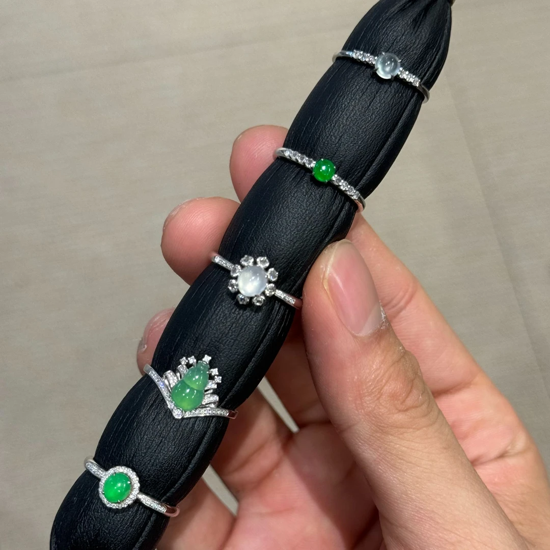 【小袁甄选】翡翠戒指1件-18K金-多样性发货只发一件-A31|CXQ21