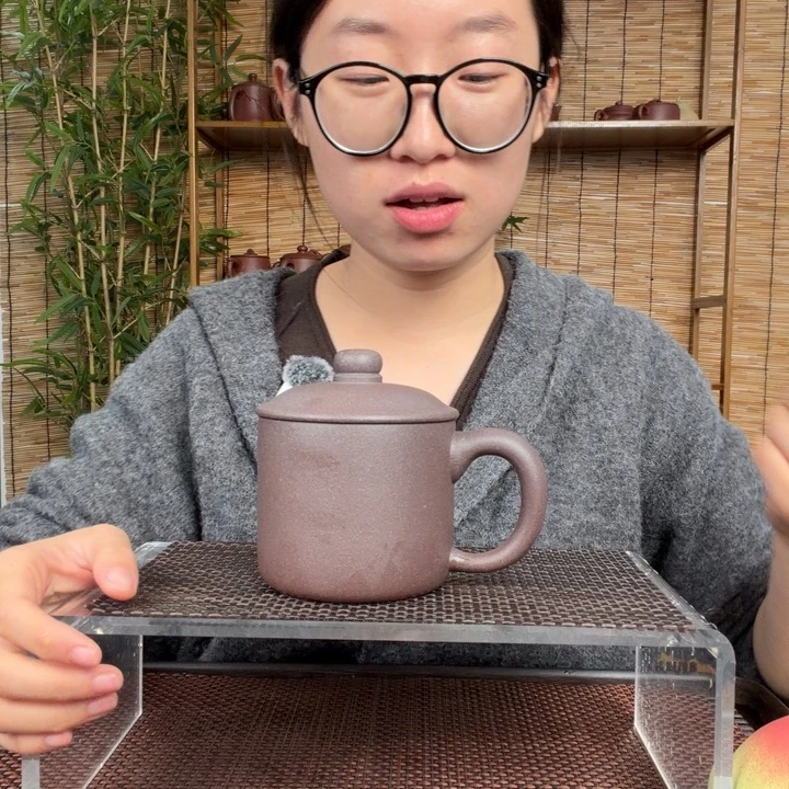 紫砂茶壶原矿鲨皮青小墩墩办公杯微瑕没礼盒没气孔400CC