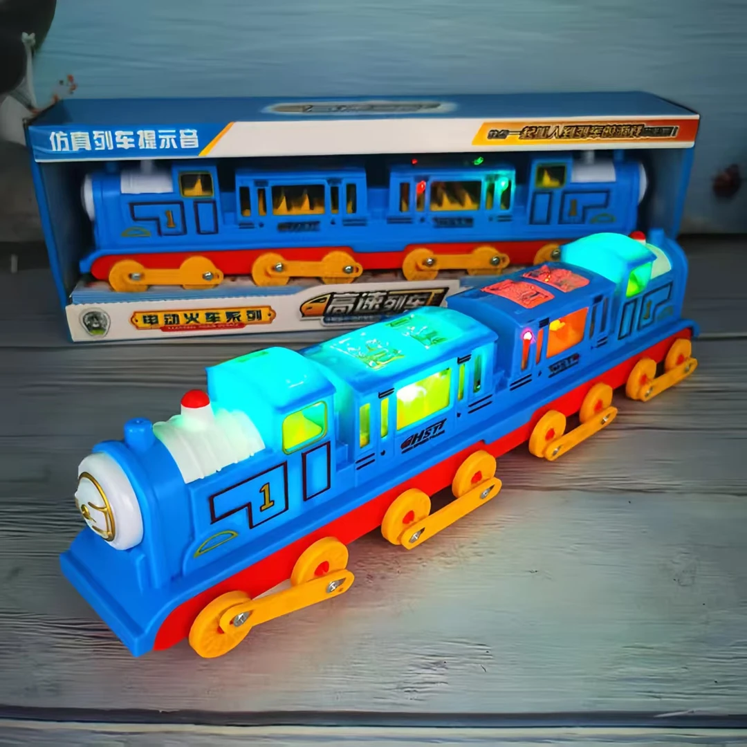 仿真电动万向火车灯光音效列车玩具宝宝玩具儿童玩具生日礼物好玩