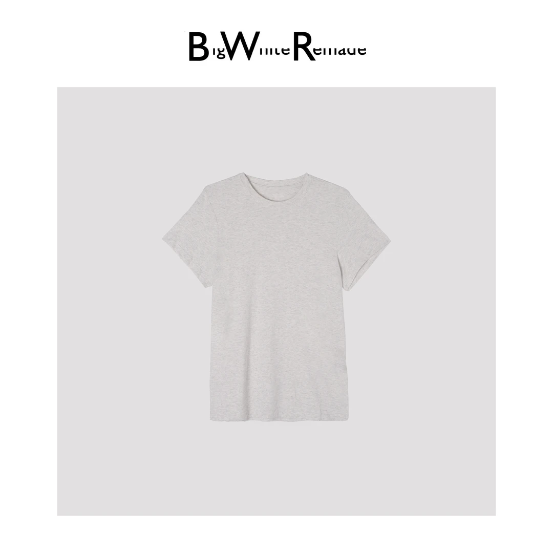 BIG WHITE REMADE“坍缩梦境”48莫代尔+长绒棉休闲柔感T恤Z25034