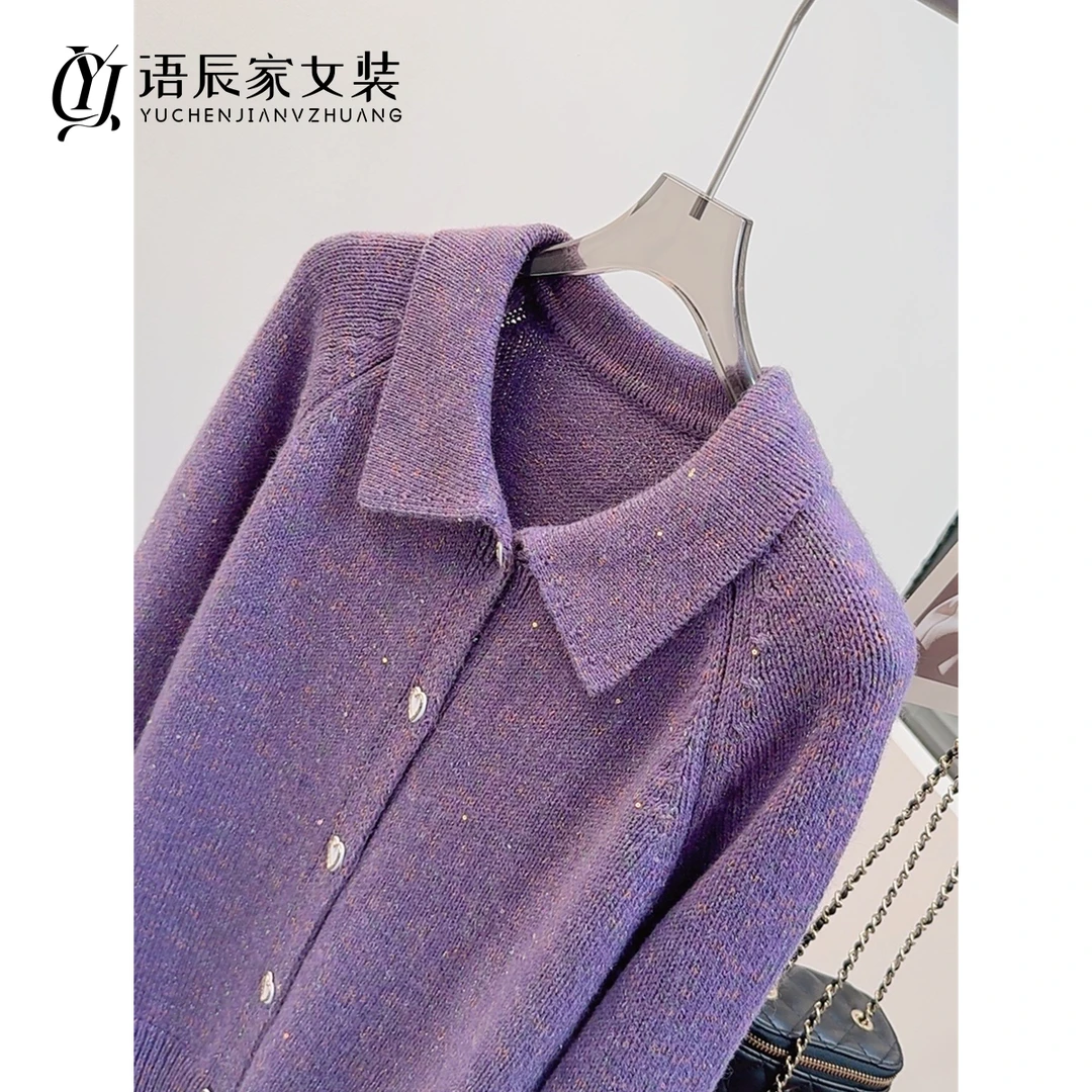 翻领爱心扣开衫！！针织衫毛衣女宽松上衣B104