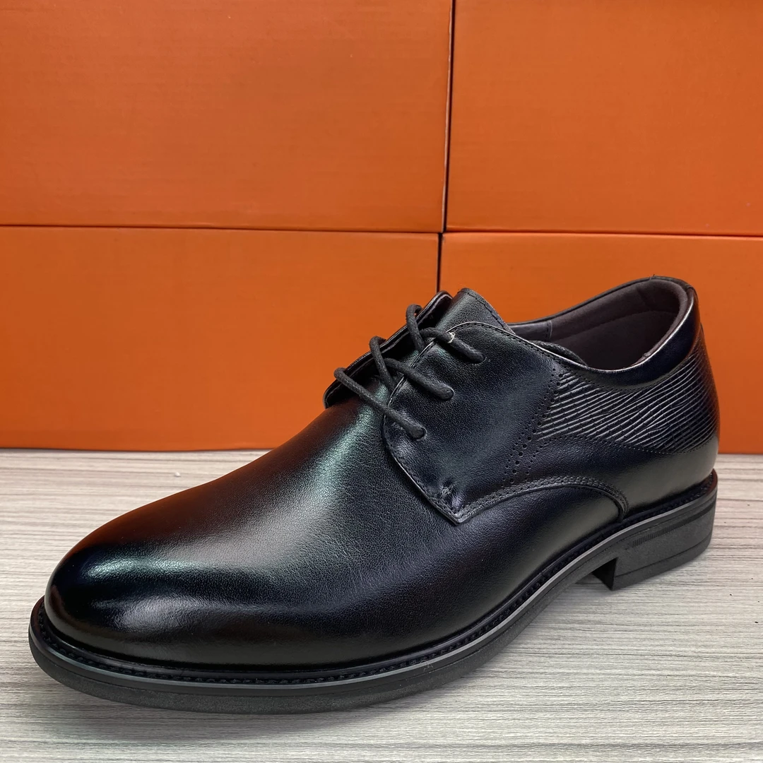 55C平跟四季通用圆头德比鞋休闲皮鞋商务百搭休闲鞋系带透气