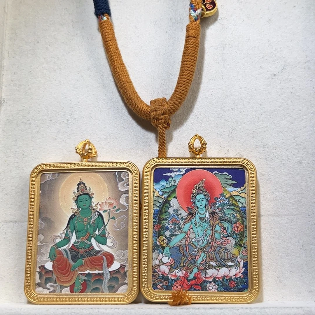 风***.吊坠双面定制 绿度母