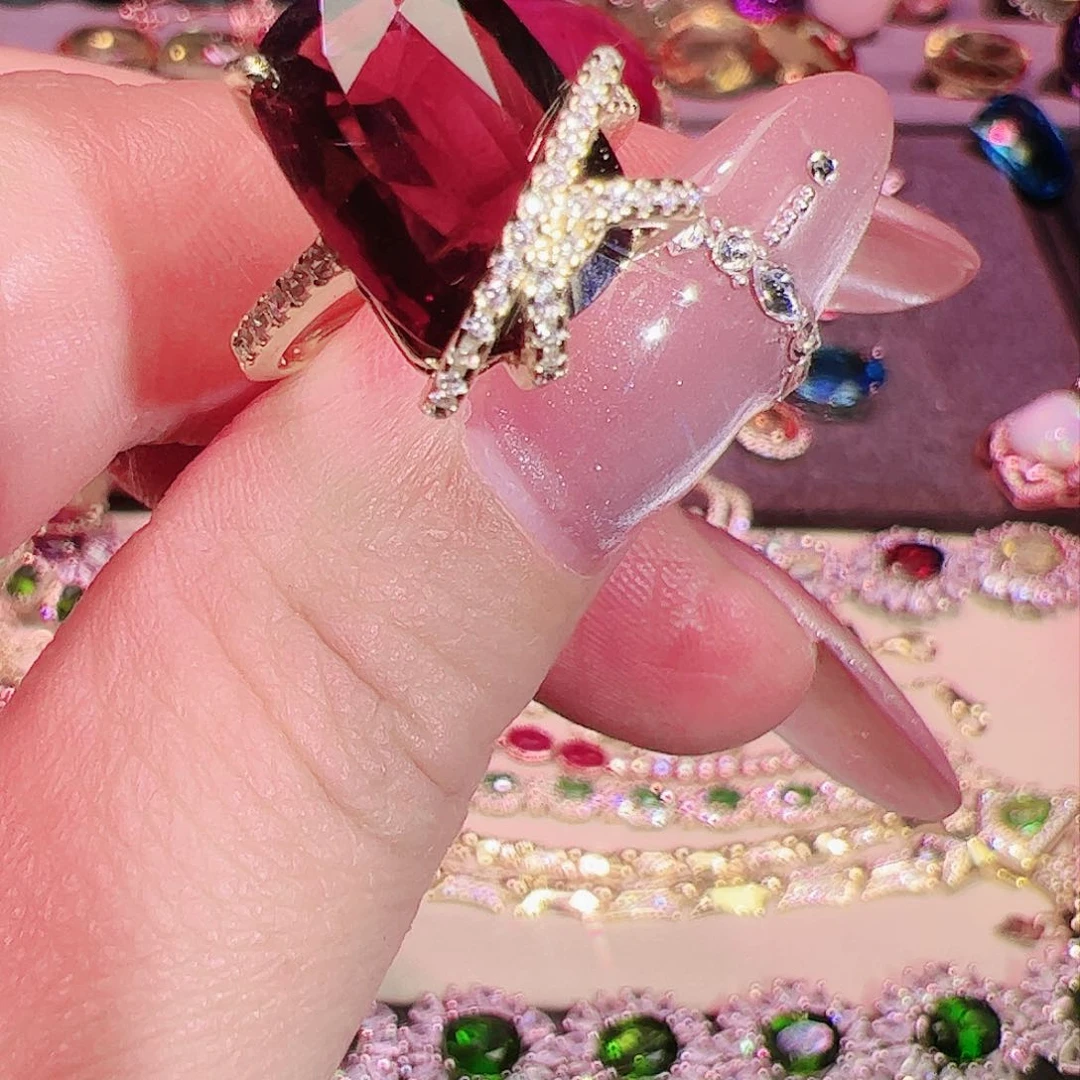 碧玺碧玺戒指银S925镶嵌