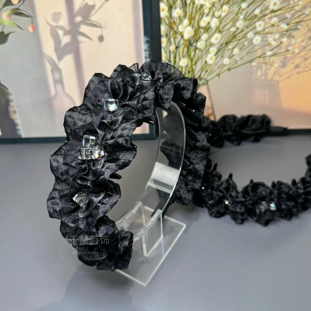 【天鹅湖畔】镶钻小方糖水水晶晶时尚百搭气质减龄倒齿发箍T1004