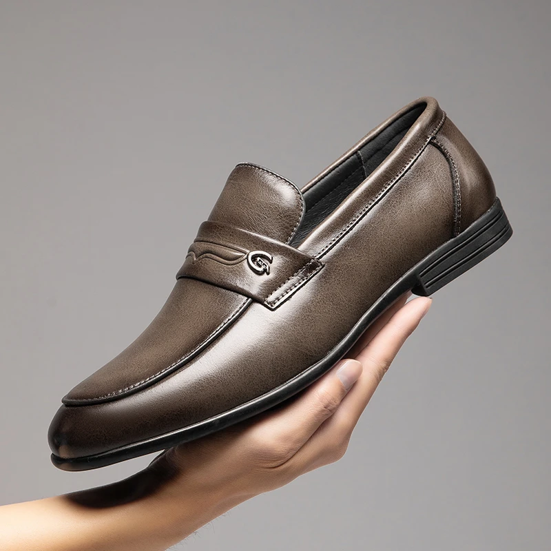 6612皮鞋男时尚百搭商务休闲鞋软底软面防滑轻便乐福豆豆鞋驾车鞋