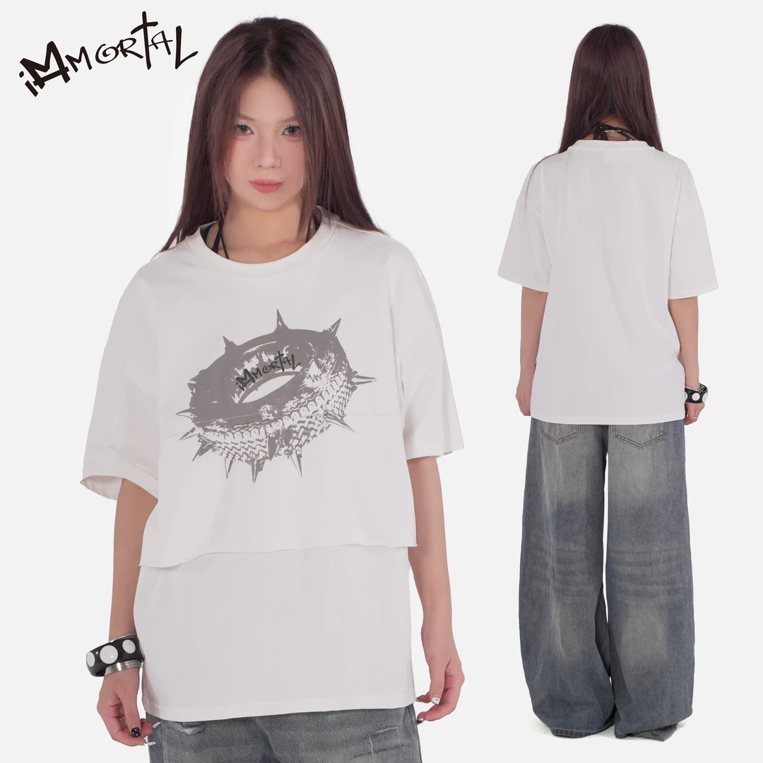 IMMORTAL夏季短袖印花通用T恤春夏百搭休闲宽松户外透气男装