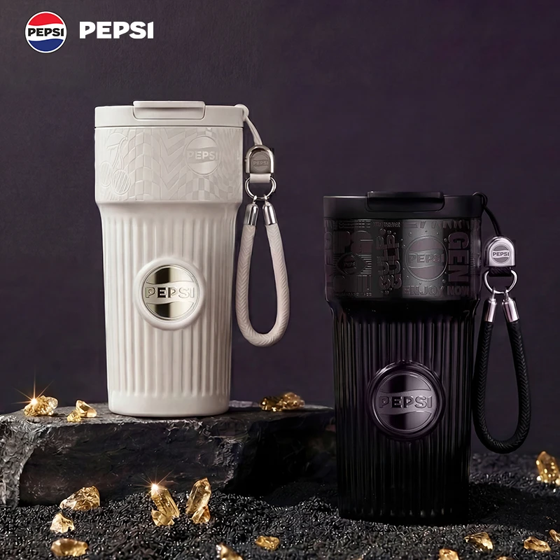 【官方旗舰】百事Pepsi咖啡杯620ml潮酷商务车载保温随行直饮吸管杯