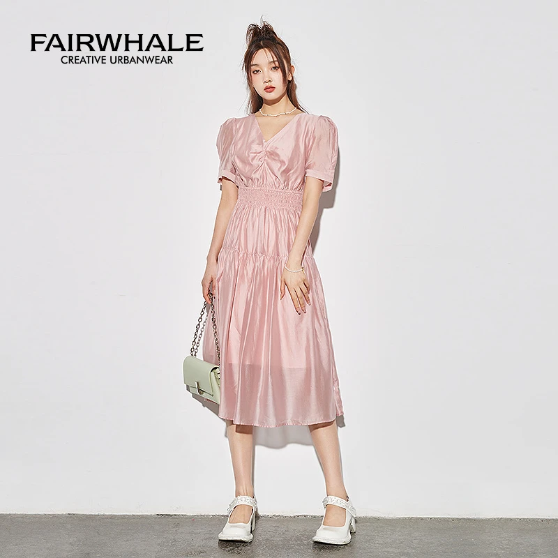 【清仓特卖】马克华菲显瘦莱赛尔气质时尚女装连衣裙舒适柔软亲肤女