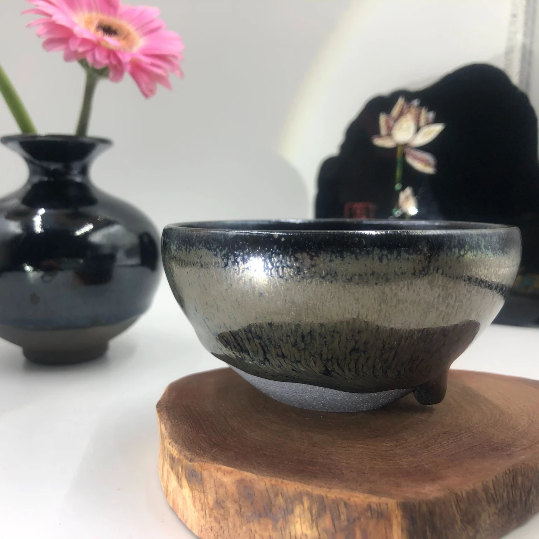 聚轩阁原矿原釉纯柴烧非遗工艺全手工带泪建盏