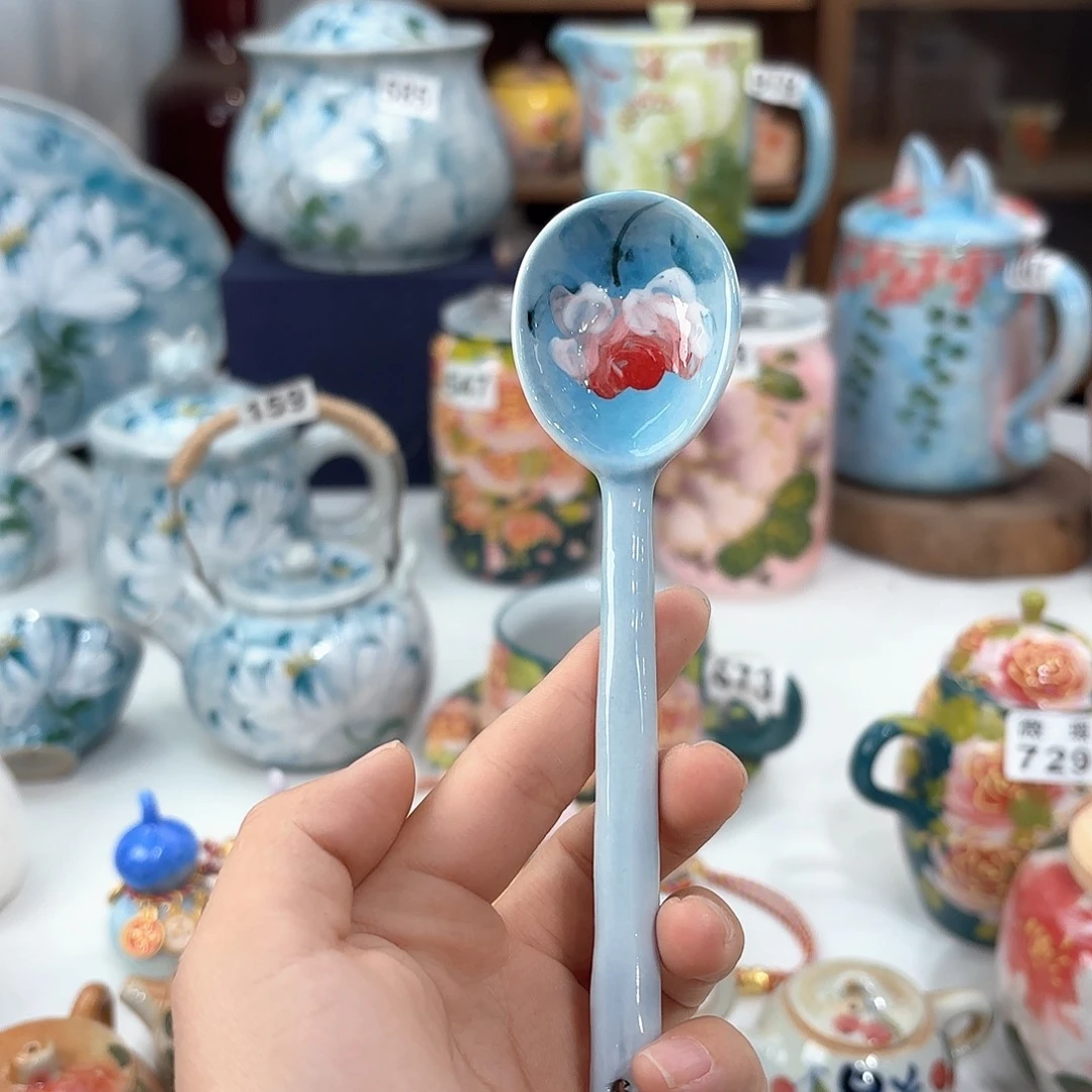 景德镇手绘高温釉下彩陶瓷茶具