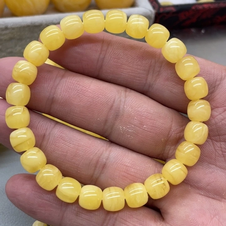 琥珀未镶嵌裸石手串