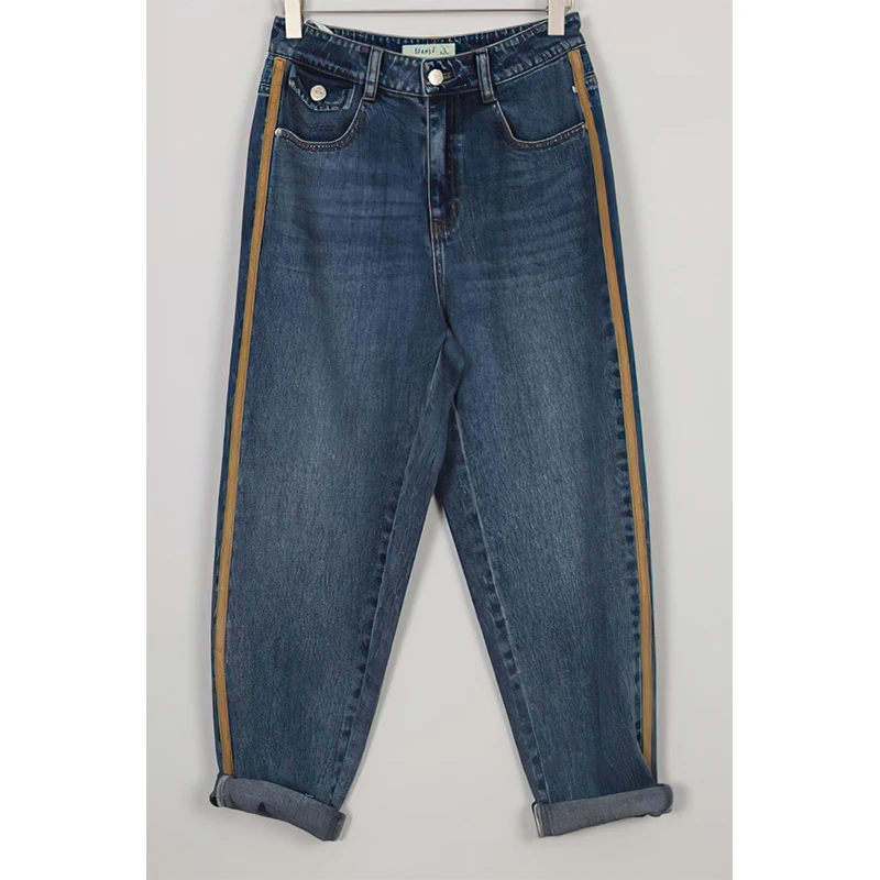 H朵以2023秋季新款百搭弹力加绒牛仔长裤38DQ241062原屁股大319