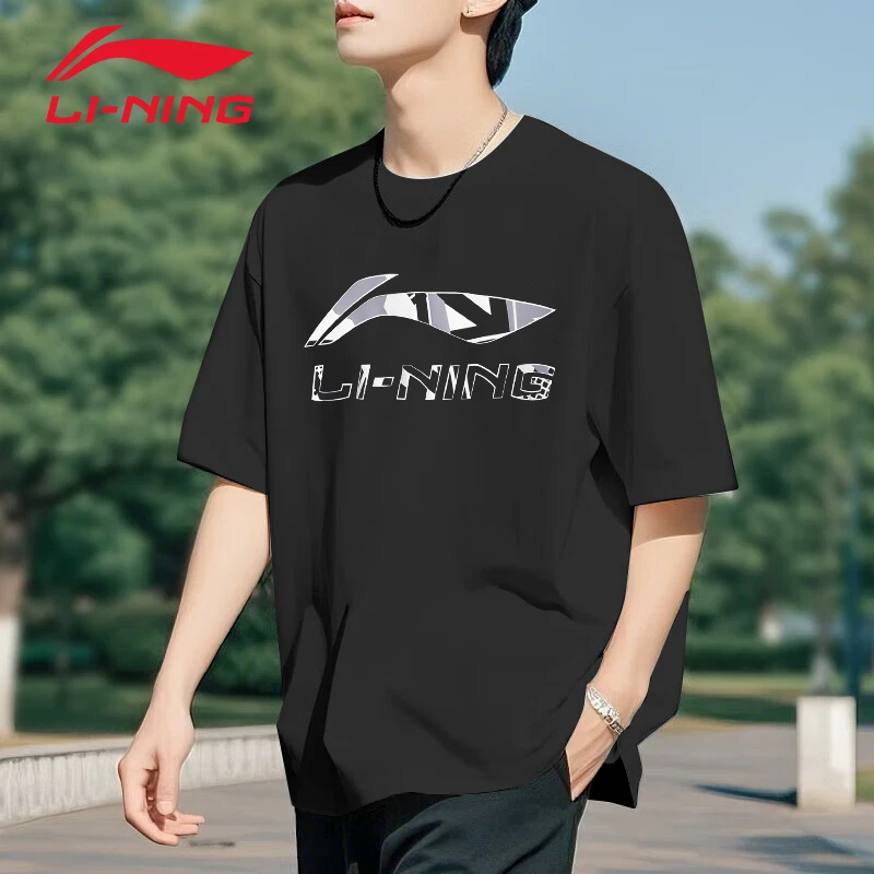 李宁速干运动短袖男T恤大码休闲夏季上衣半袖男生男士穿搭衣服