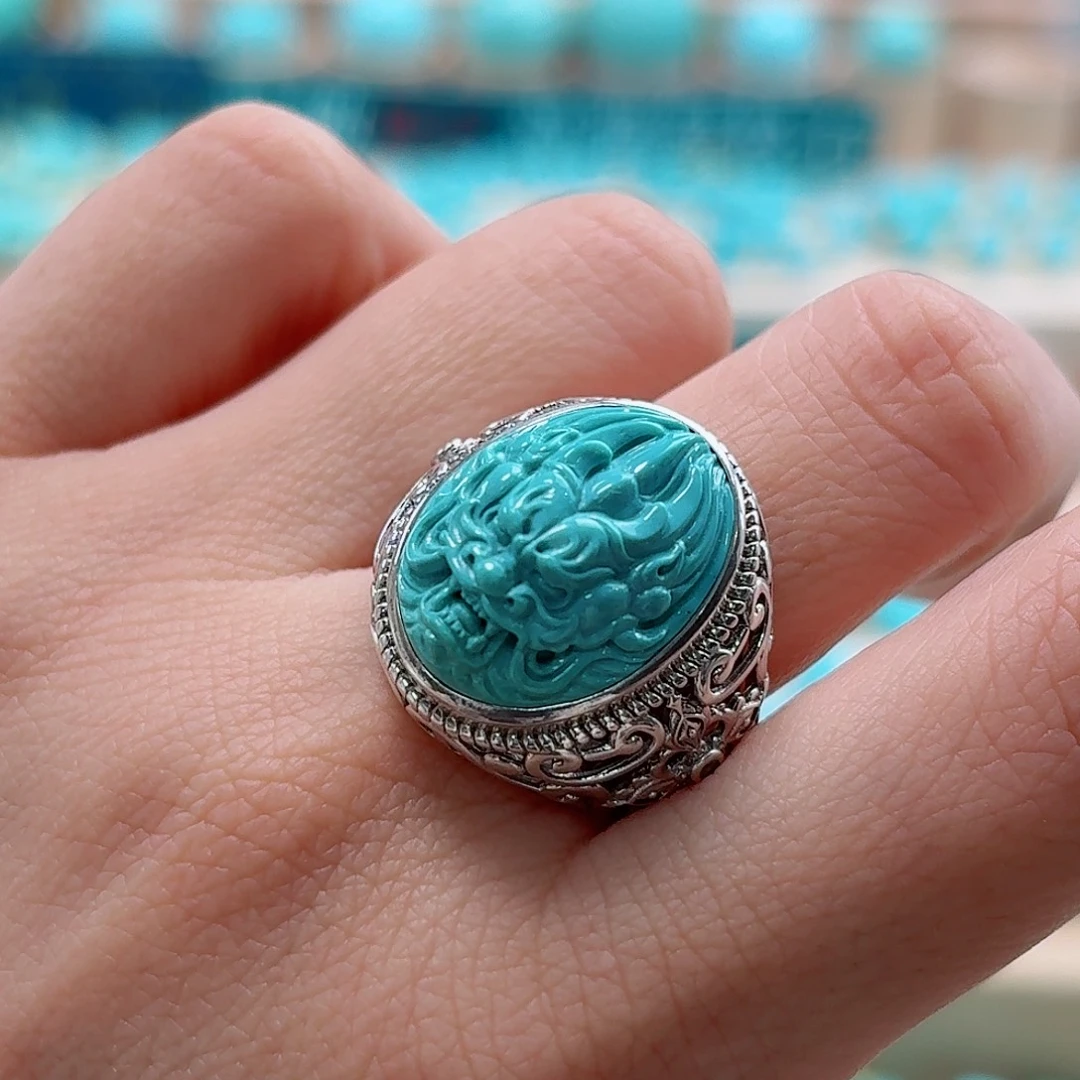 绿松石银S925镶嵌珠宝奇石