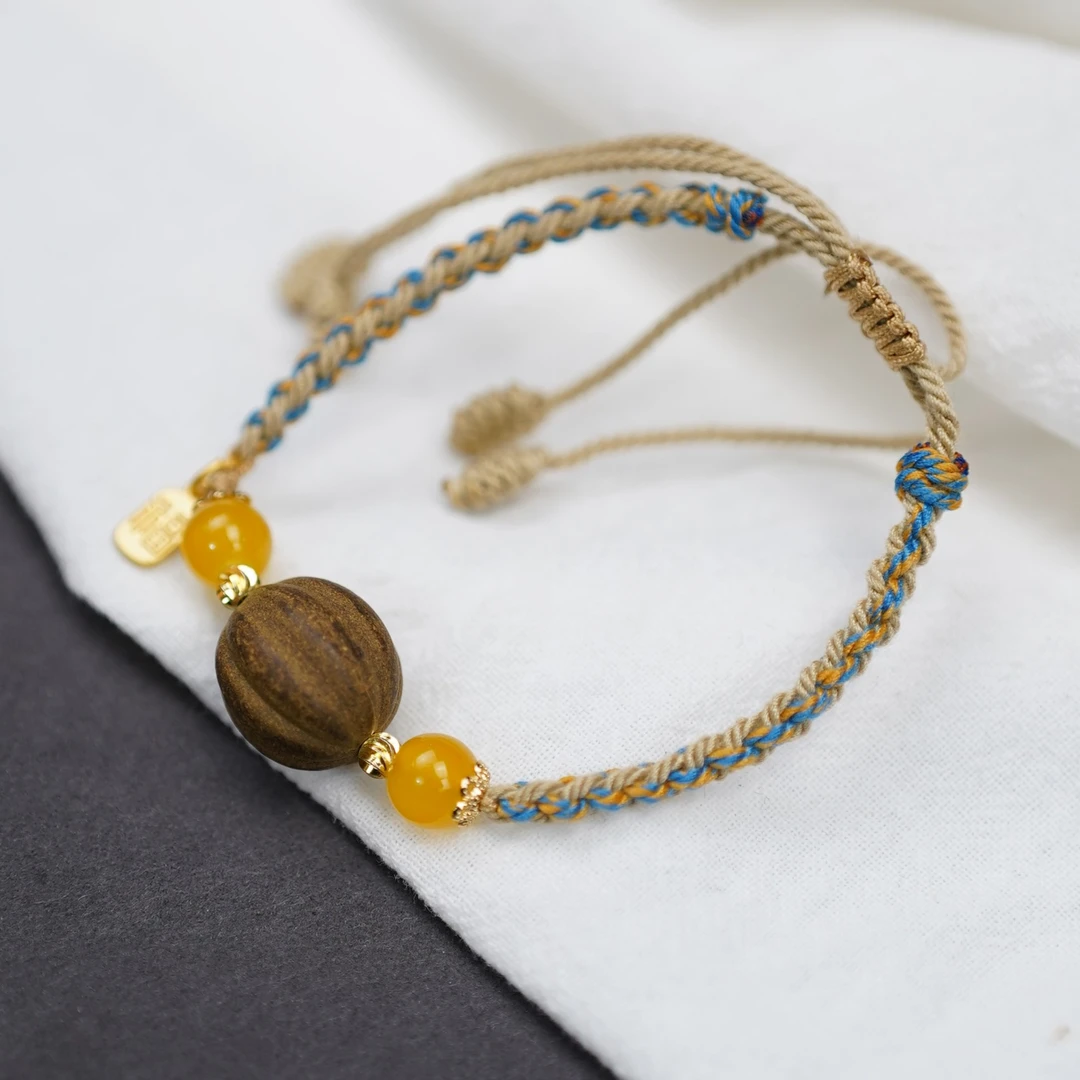 【金桂·桂花】非遗古法合香珠18mm 瓜棱珠  手工编绳手链